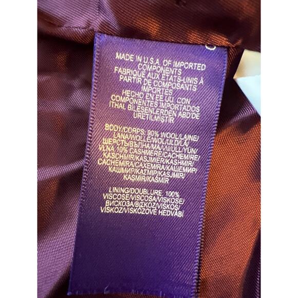 $2900 Ralph Lauren Collection Black Wool Double-Breast Clifton Coat Purple Label - Picture 16 of 16